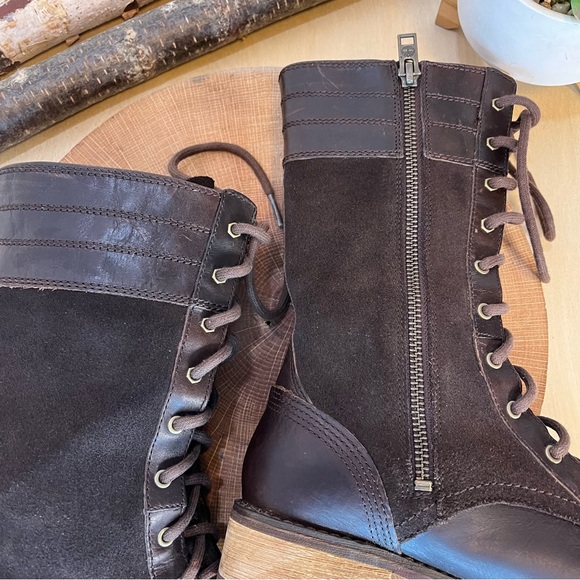 ๐HP๐*Timberland Bethel Heights Dark Brown Leather Mid Calf Zip Lace-Up Boots 6 - Picture 13 of 16